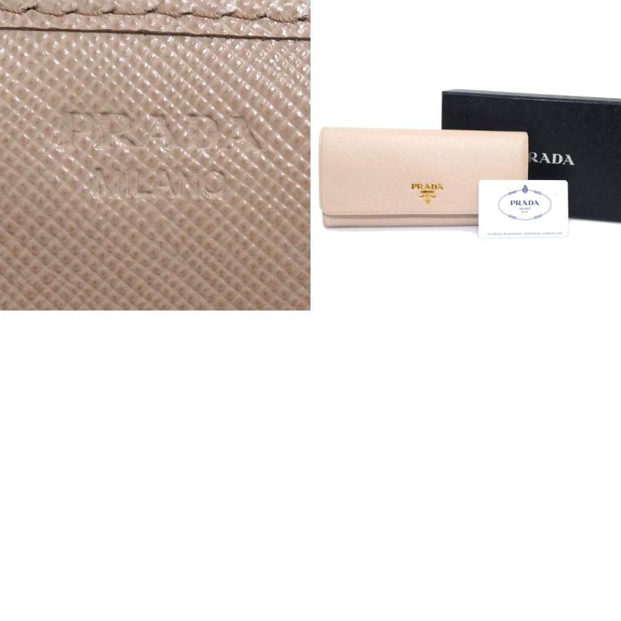 極美品　PRADA プラダ　長財布　二つ折り　M28 PRADA（プラダ） 二つ折り長財布 レザー ライトピンク : ブランド