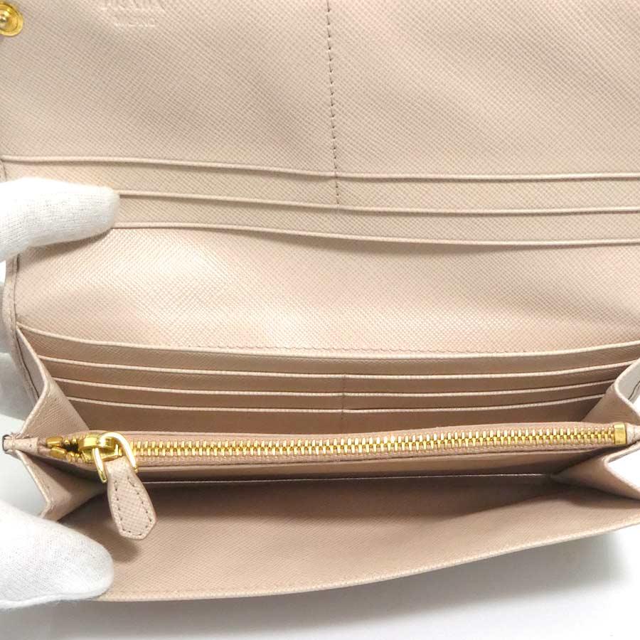 PRADA（プラダ） 二つ折り長財布 レザー ライトピンク : ブランド