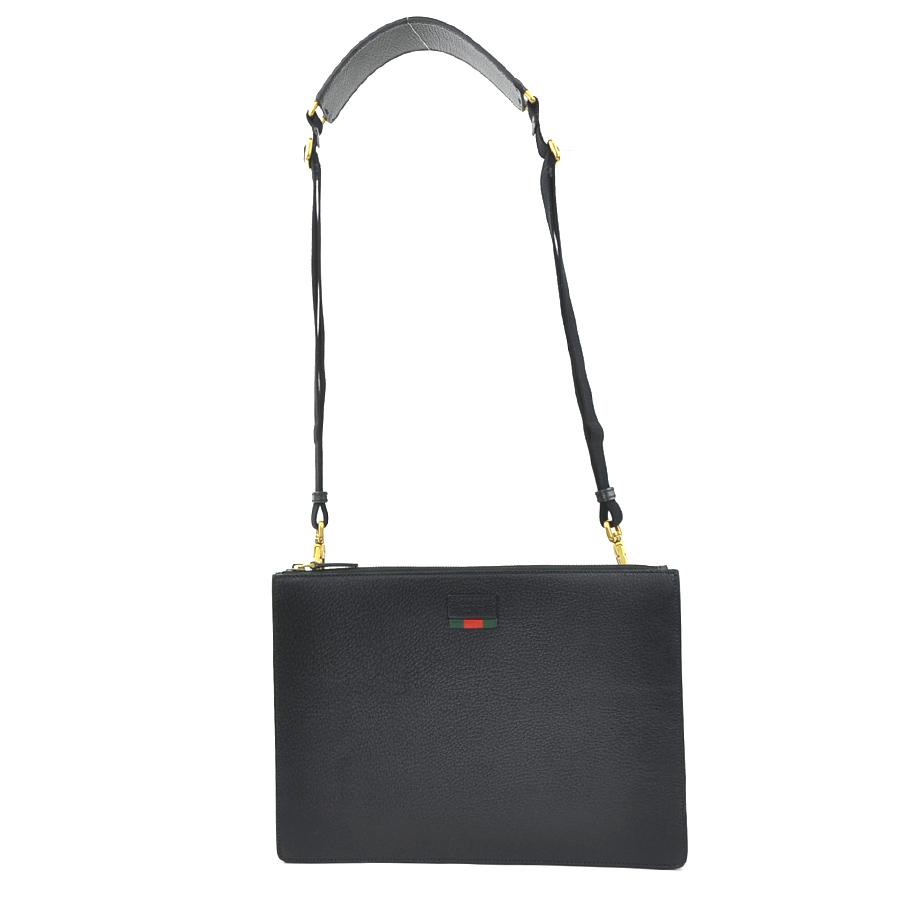 GUCCI（グッチ） ショルダーバッグ クラッチバッグ レザー ブラック