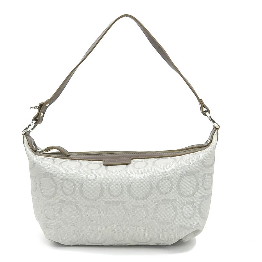 Salvatore Ferragamo サルヴァトーレフェラガモ ガンチーニ ハンドバッグ ブラウン×グレー 14055 レディース【中古】 h31616a サルヴァトーレフェラガモ Salvatore Ferragamo ハンドバッグ