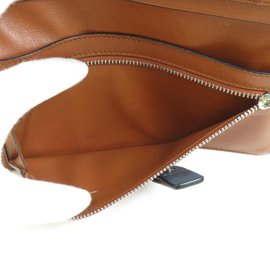LOEWE（ロエベ） 二つ折り長財布 レザー ネイビー×ブラウン : ブランド