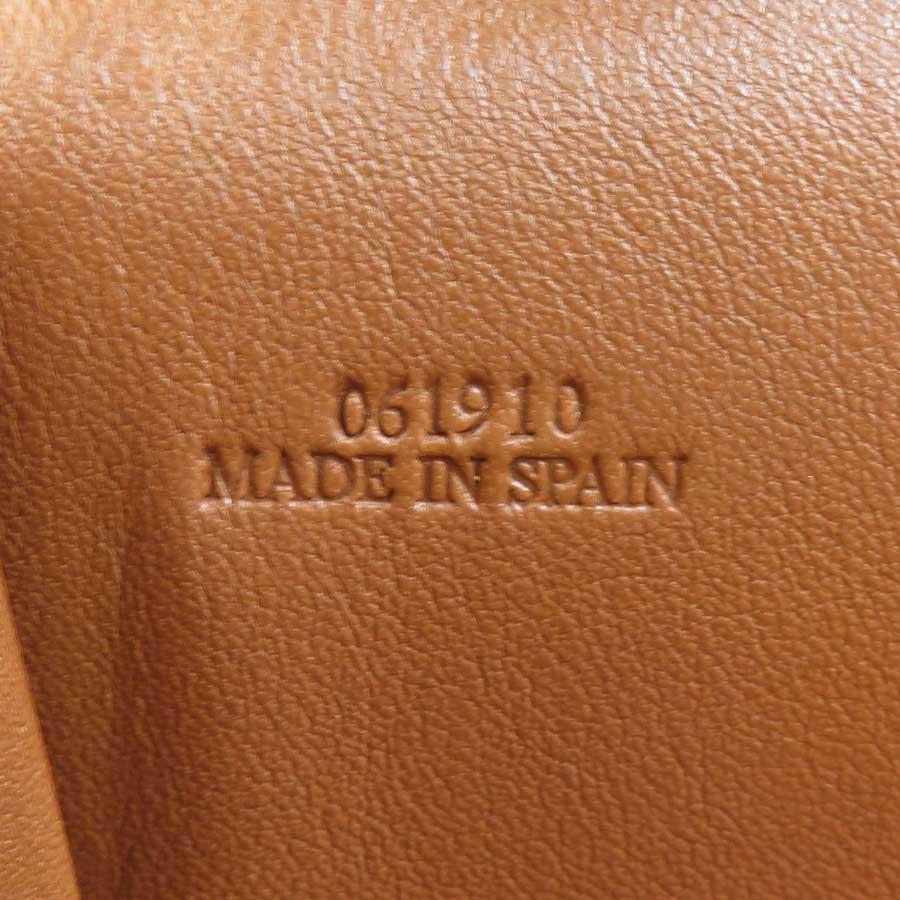 LOEWE（ロエベ） 二つ折り長財布 レザー ネイビー×ブラウン : ブランド