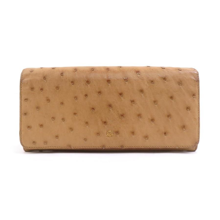 LOEWE（ロエベ） 長財布 オーストリッチ ライトブラウン : ブランド