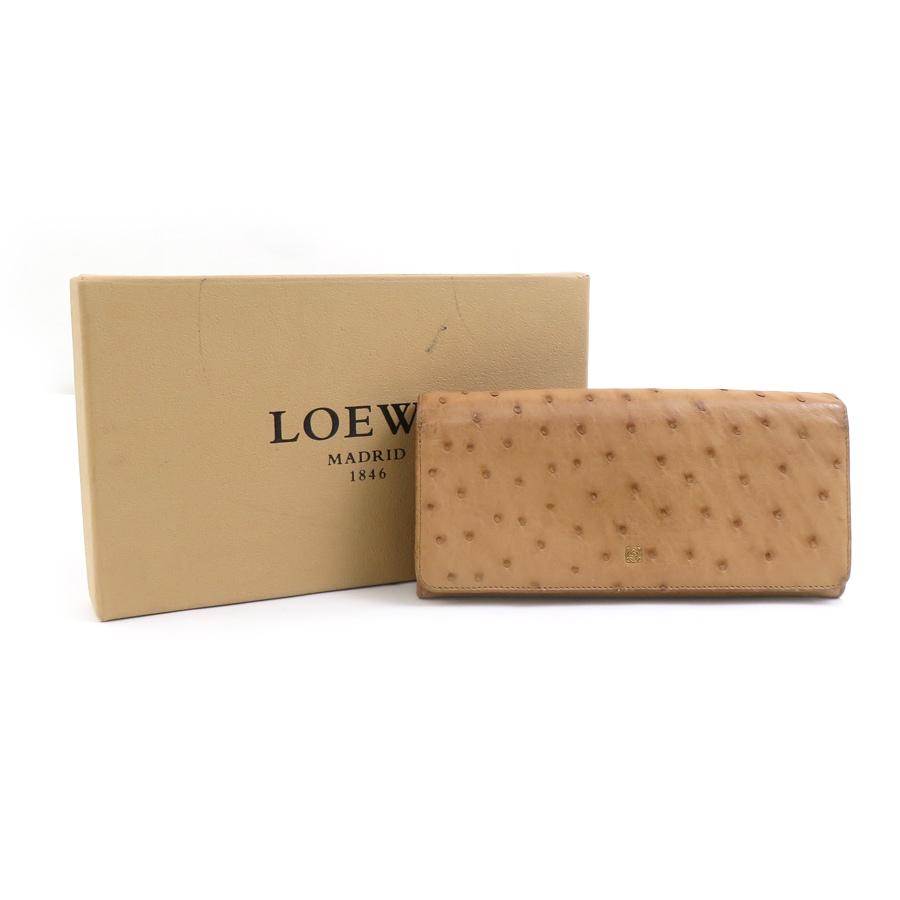LOEWE（ロエベ） 長財布 オーストリッチ ライトブラウン : ブランド