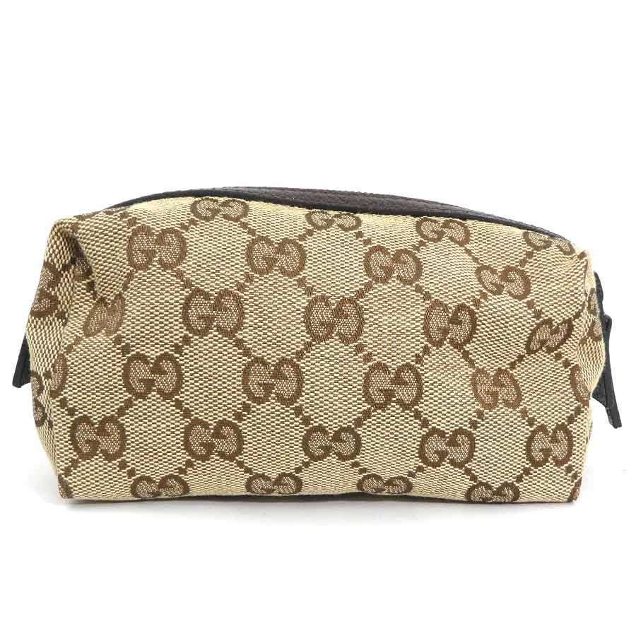 GUCCI グッチ ポーチ GGキャンバス ブラウン : ブランドバリュー