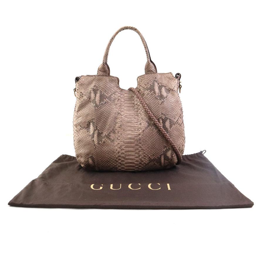 グッチ GUCCI ハンドバッグ ショルダーバッグ パイソン ピンクブラウン