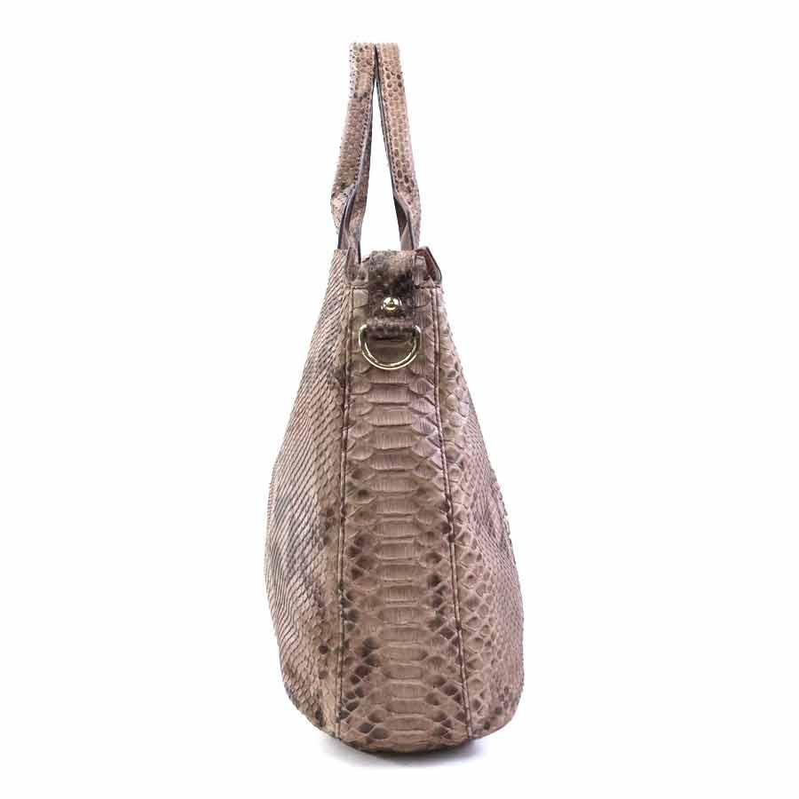 グッチ GUCCI ハンドバッグ ショルダーバッグ パイソン ピンクブラウン