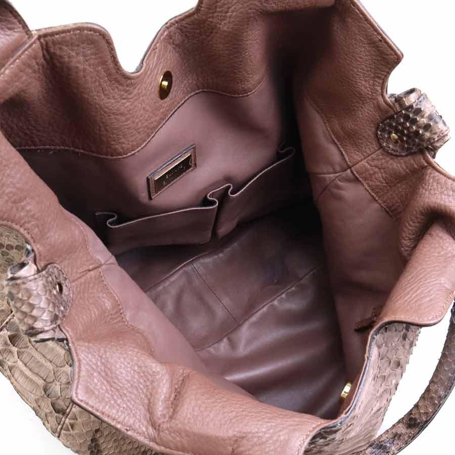 グッチ GUCCI ハンドバッグ ショルダーバッグ パイソン ピンクブラウン