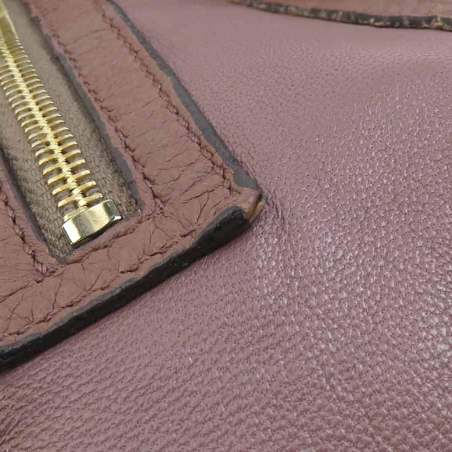 グッチ GUCCI ハンドバッグ ショルダーバッグ パイソン ピンクブラウン