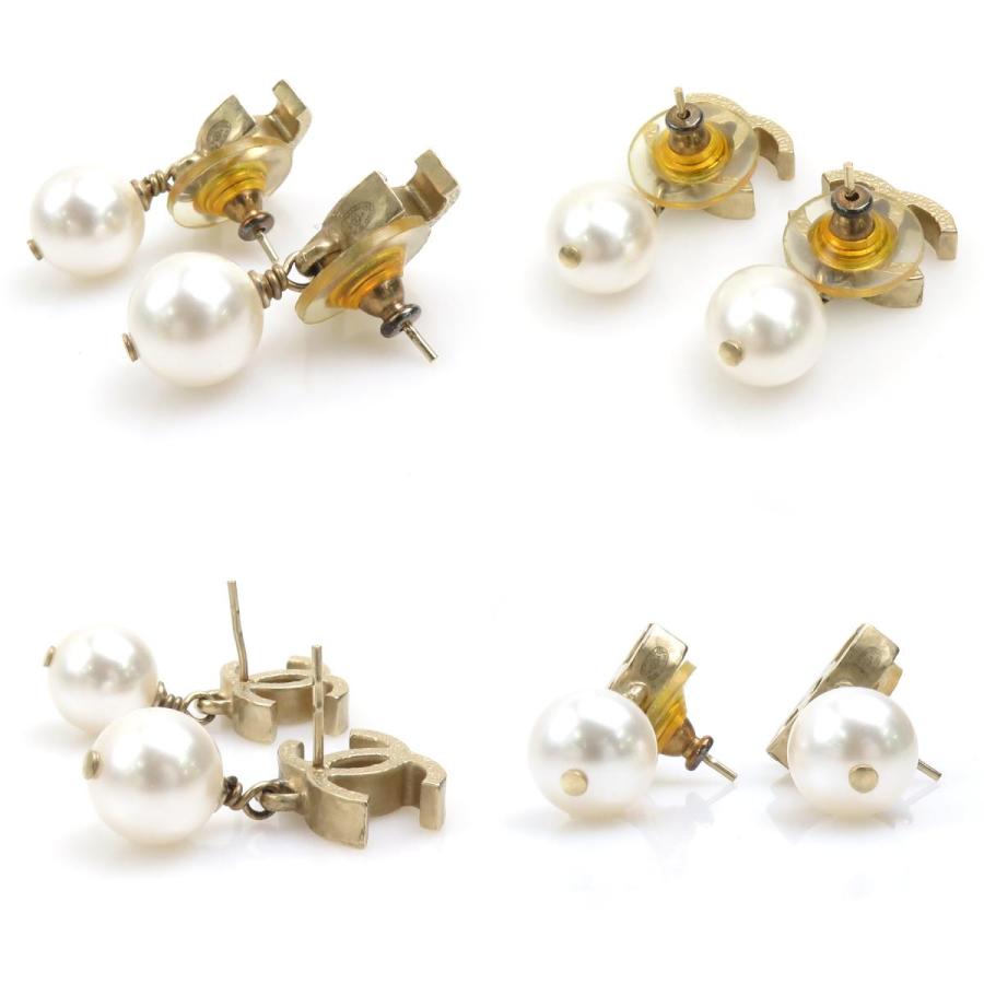 CHANEL（シャネル） ピアス メタル/フェイクパール ゴールド×ホワイト