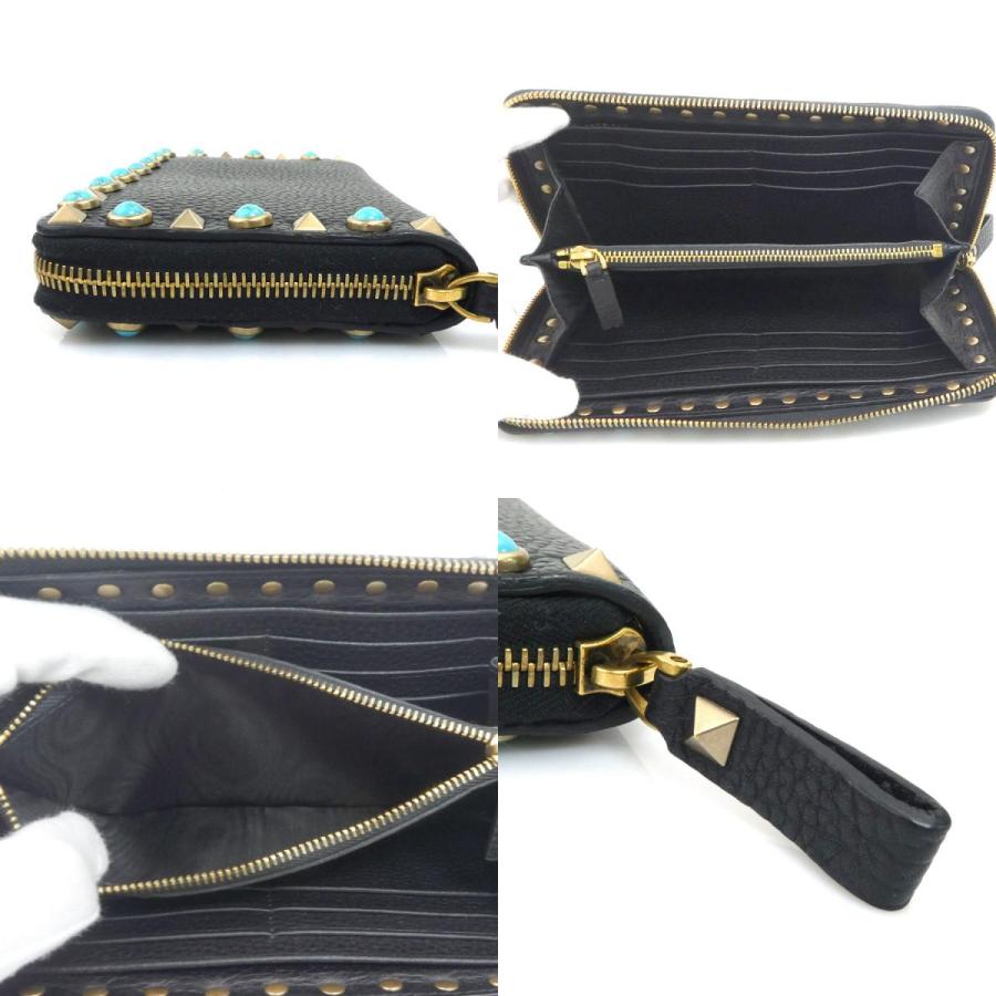 Valentino Garavani ヴァレンティノ ガラヴァーニ ラウンドファスナー長財布 ブラック 14054 レディース【中古】 h31723a ヴァレンティノ ガラヴァーニ Valentino Garavani ラウンドファスナー