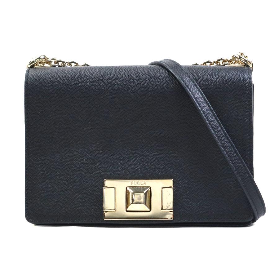 FURLA（フルラ） ショルダーバッグ レザー ブラック : ブランド