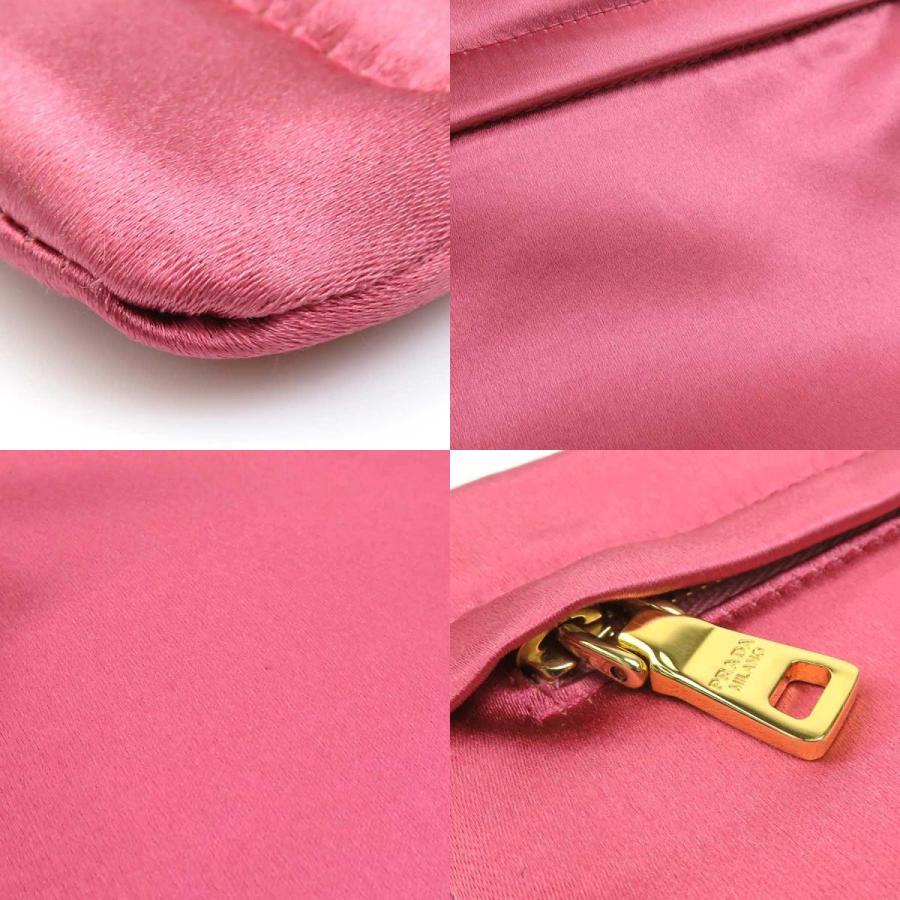 PRADA（プラダ） ポーチ サテン ピンク : ブランドバリュー - 通販