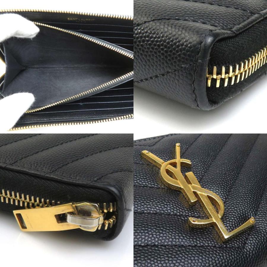 サンローラン SAINT LAURENT ラウンドファスナー長財布 レザー