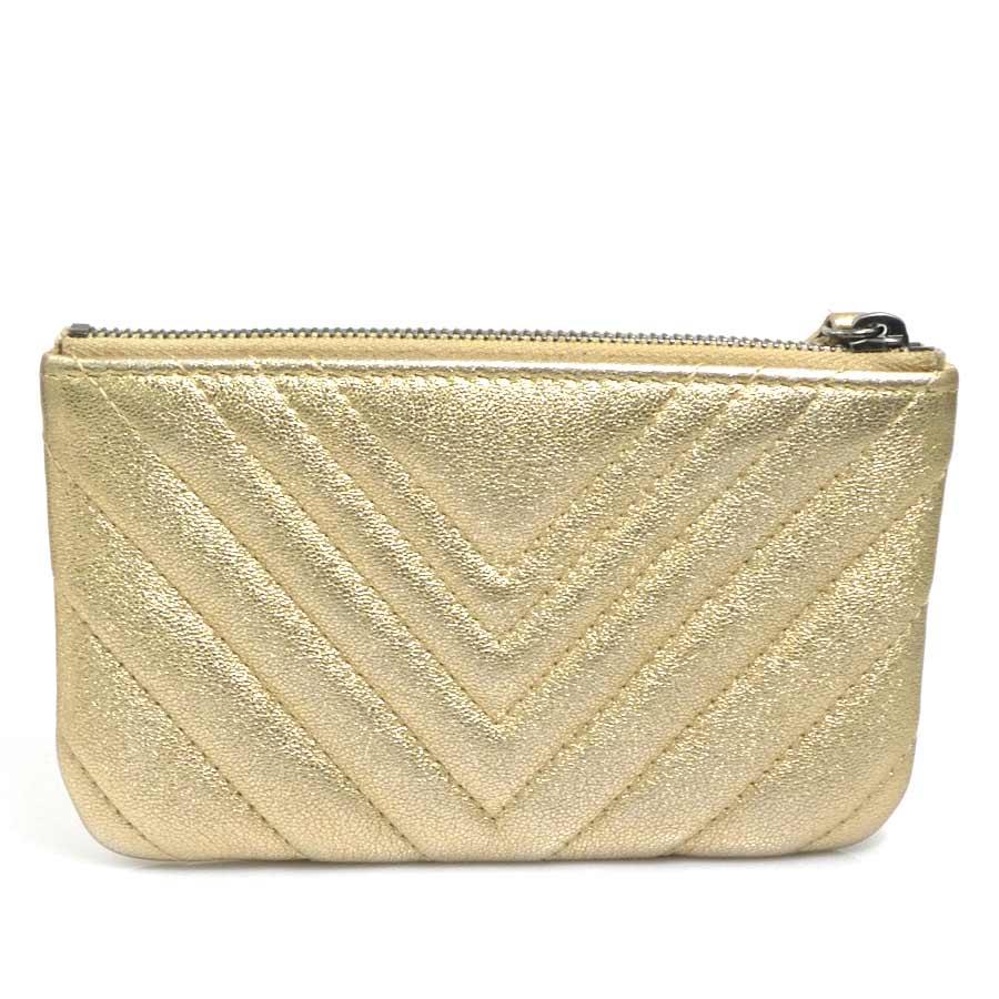 CHANEL（シャネル） ポーチ レザー ゴールド : ブランドバリュー