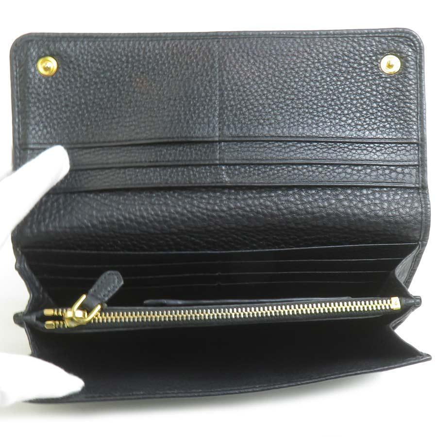 PRADA（プラダ） 二つ折り長財布 レザー ブラック : ブランドバリュー