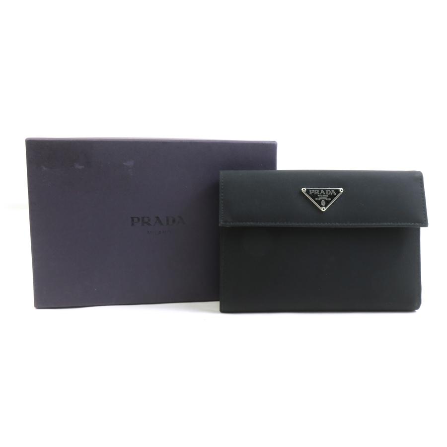 PRADA ブラック ナイロン 三つ折り財布 PRADA（プラダ） 三つ折り財布 ナイロン ブラック : ブランドバリュー