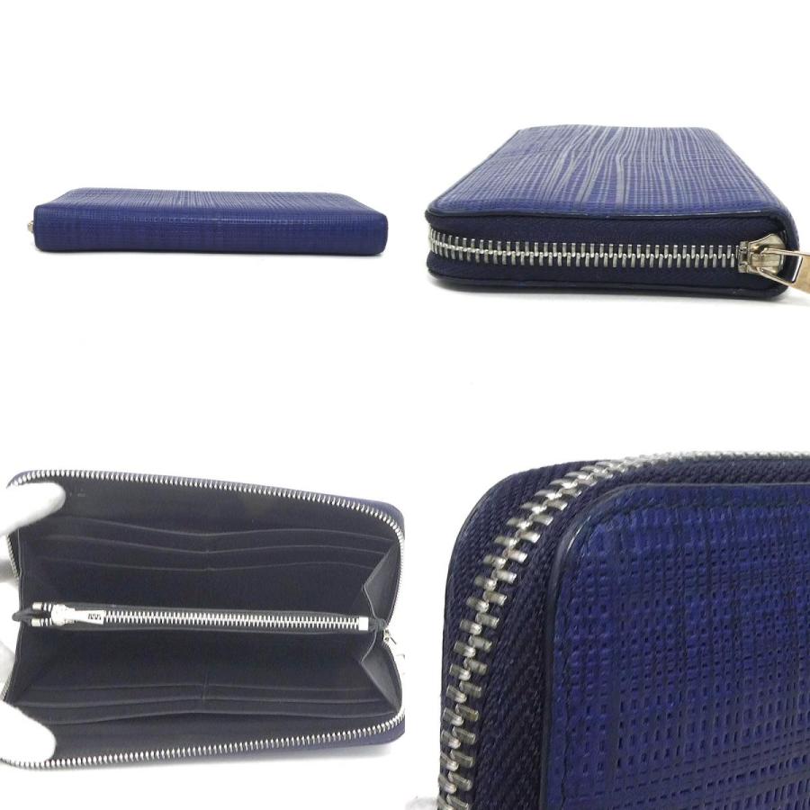 LOEWE（ロエベ） ラウンドファスナー長財布 アナグラム レザー ブルー