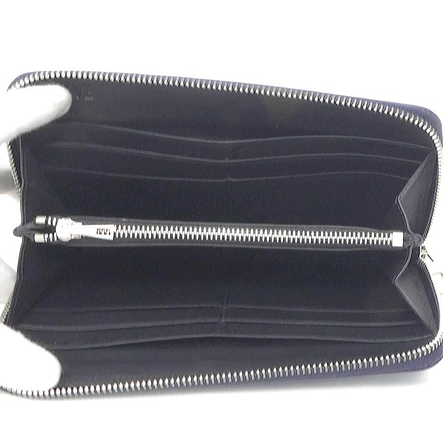 LOEWE（ロエベ） ラウンドファスナー長財布 アナグラム レザー ブルー