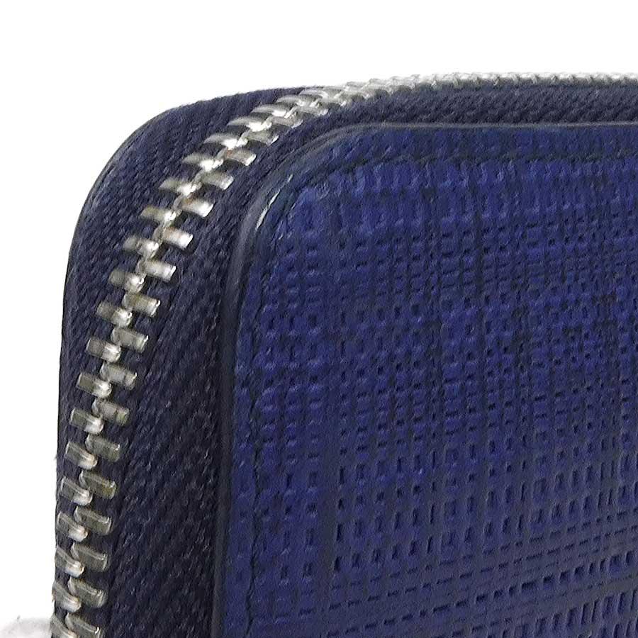 LOEWE（ロエベ） ラウンドファスナー長財布 アナグラム レザー ブルー
