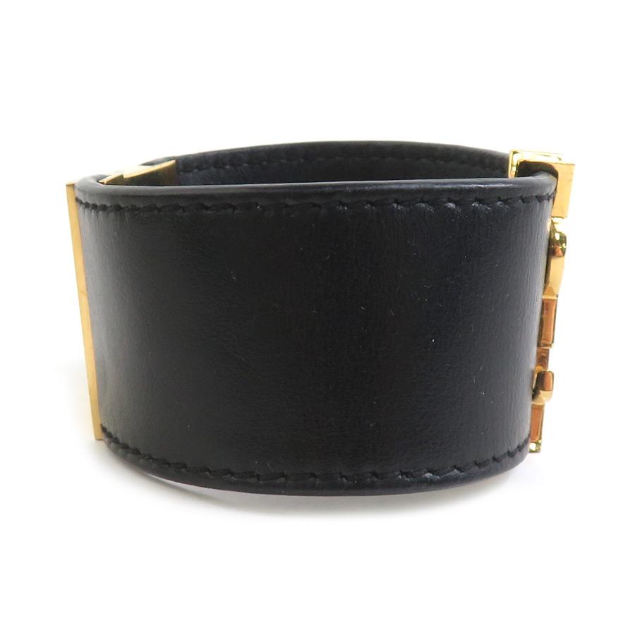 サンローラン SAINT LAURENT ブレスレット レザー/メタル ブラック