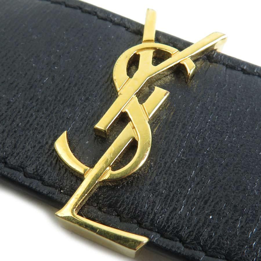 サンローラン SAINT LAURENT ブレスレット レザー/メタル ブラック