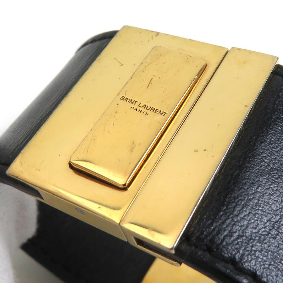 サンローラン SAINT LAURENT ブレスレット レザー/メタル ブラック