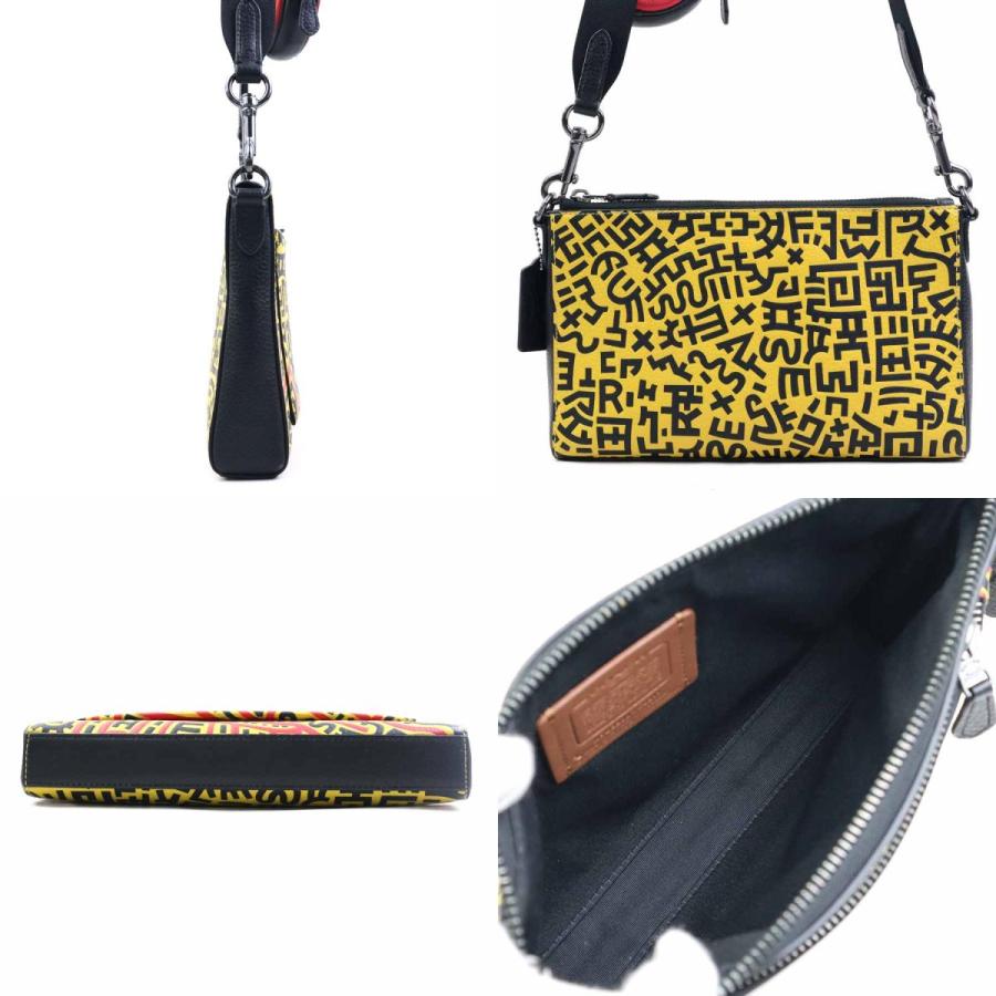 COACH（コーチ） ショルダーバッグ レザー ブラック×イエロー×レッド
