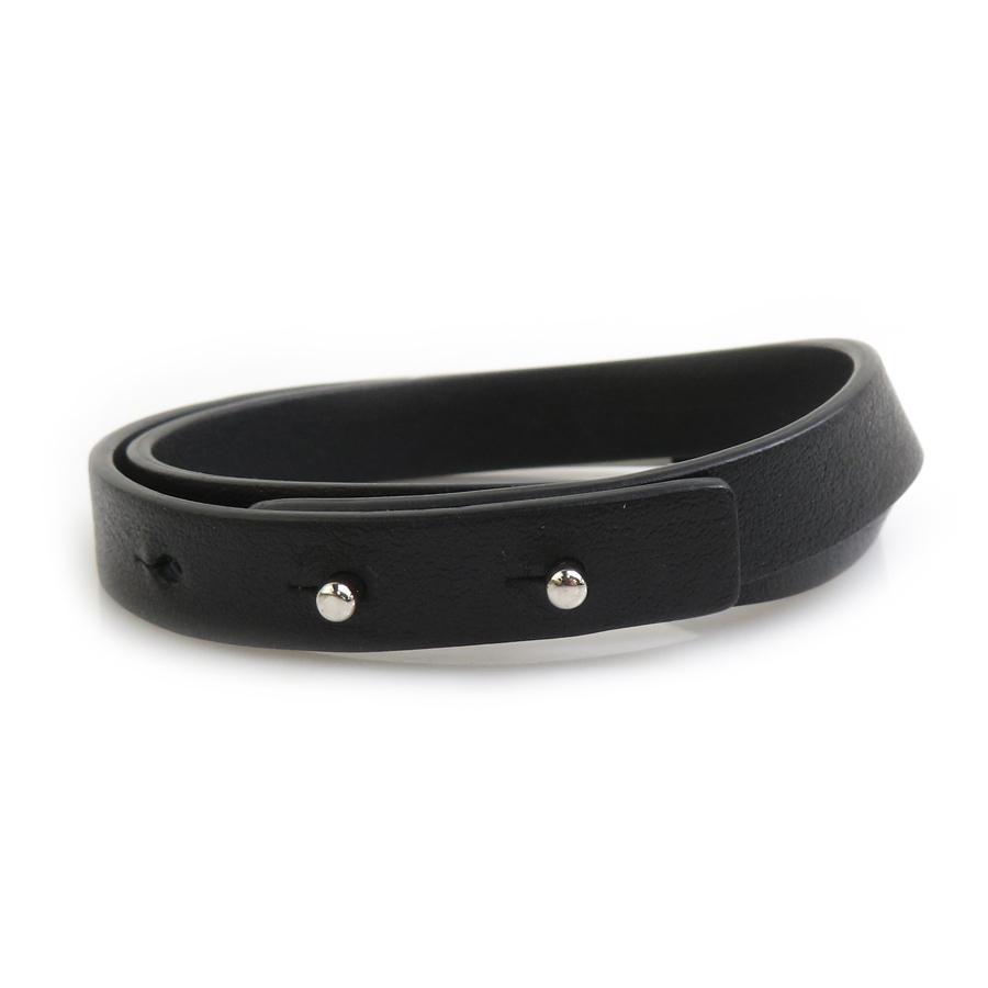 Dior ブラックレザーブレスレット クリスチャンディオール Christian Dior ブレスレット レザー/メタル