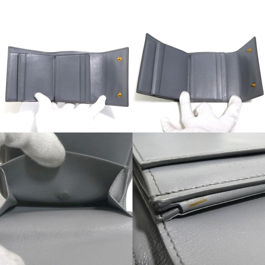 CELINE（セリーヌ） 三つ折り財布 レザー グレー : ブランドバリュー