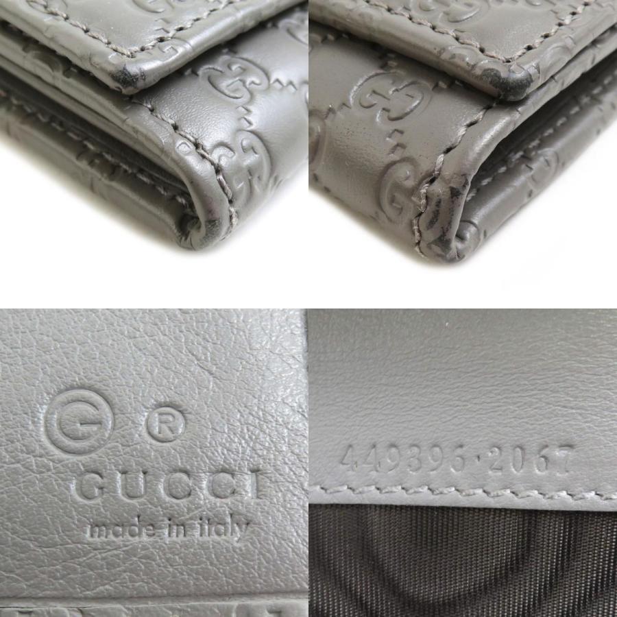 GUCCI（グッチ） 長財布 マイクログッチシマ レザー グレー : ブランド