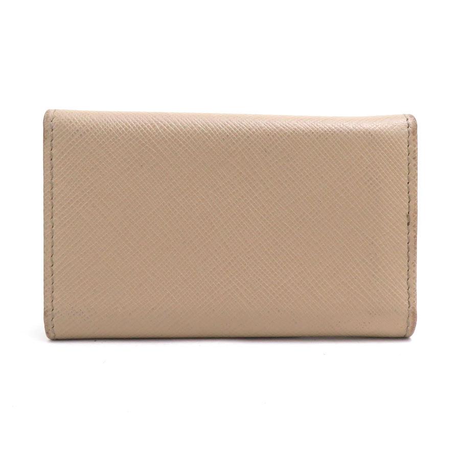 【美品】 PRADA　キーケース　6連　プラダ　ベージュ系　レザー　レディース PRADA（プラダ） キーケース レザー ベージュ : ブランドバリュー