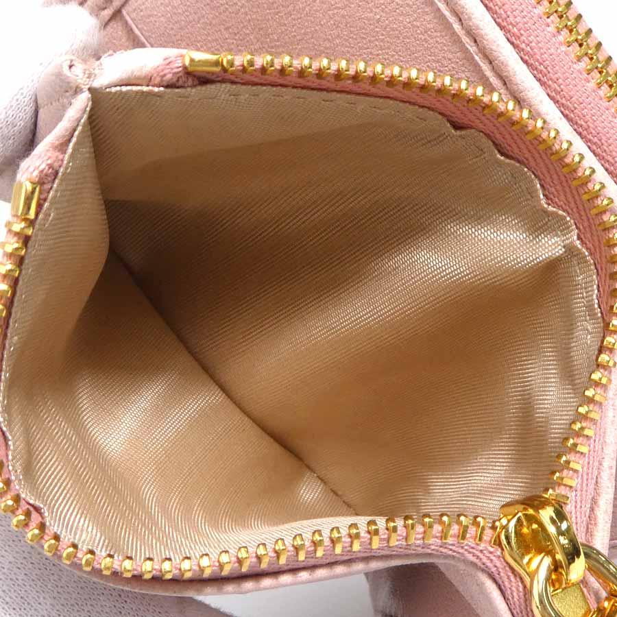 miu miu（ミュウミュウ） 二つ折り財布 レザー ピンク : ブランド