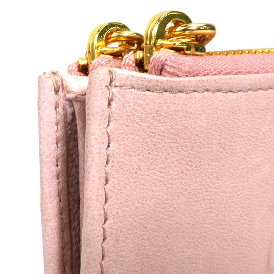 MIU MIU 二つ折り財布 ピンク miu miu（ミュウミュウ） 二つ折り財布 レザー ピンク : ブランド