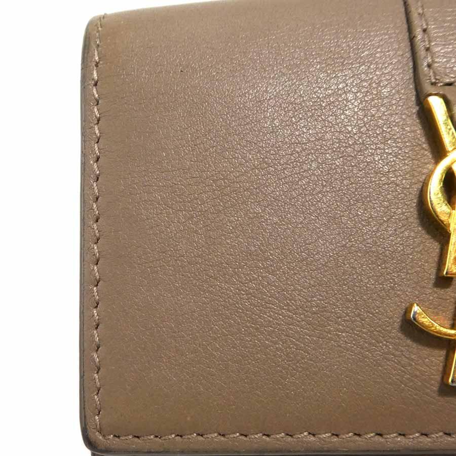 サンローラン SAINT LAURENT キーケース レザー ブラウン : ブランド