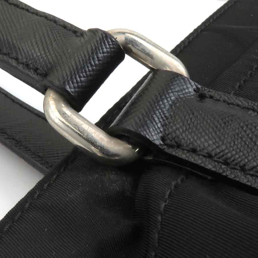 ■PRADA（プラダ）/良品 / ナイロン×レザー / ハンド /ブラック 黒 PRADA（プラダ） 極 美品 希少品 三角ロゴ 金具 テスート ナイロン