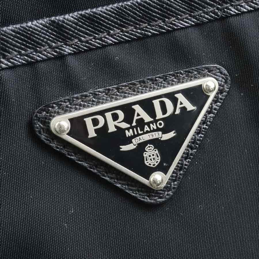 PRADA（プラダ） ハンドバッグ ナイロン/レザー ブラック : ブランド
