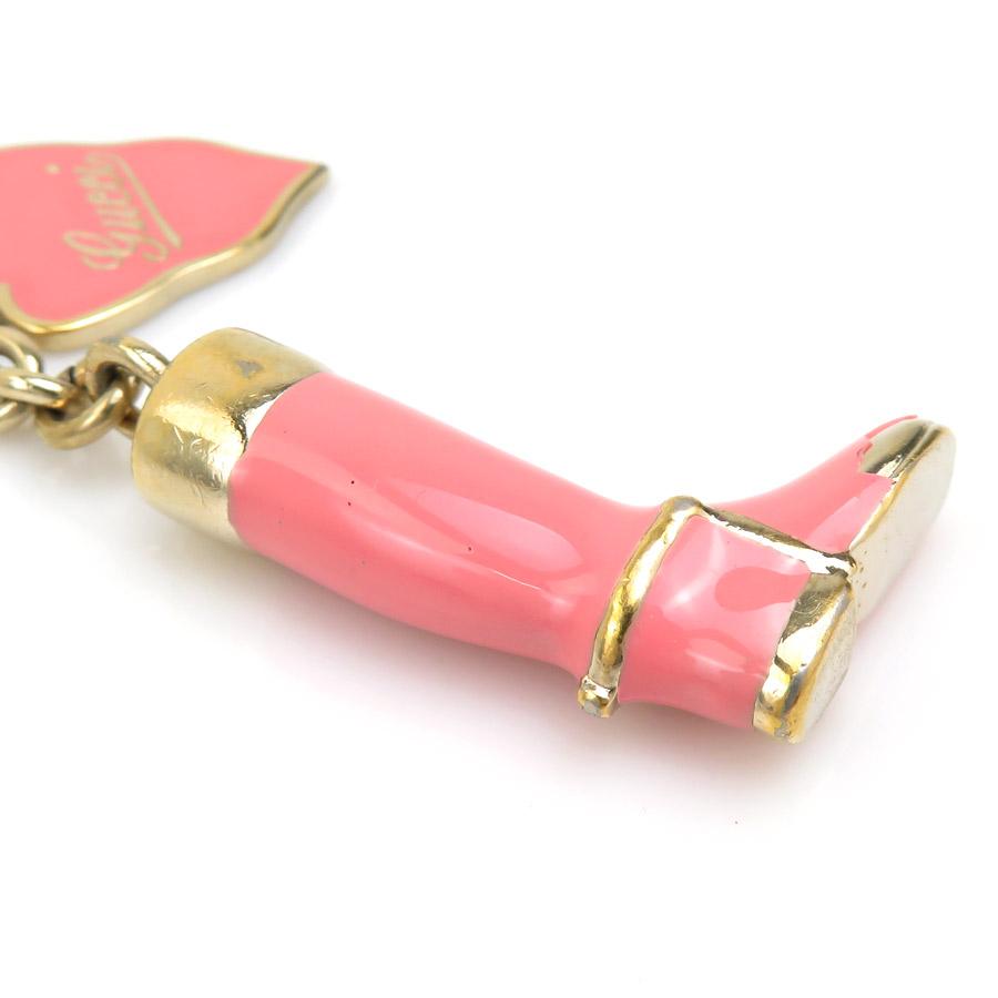 GUCCI（グッチ） チャーム キーホルダー メタル ゴールド×ピンク