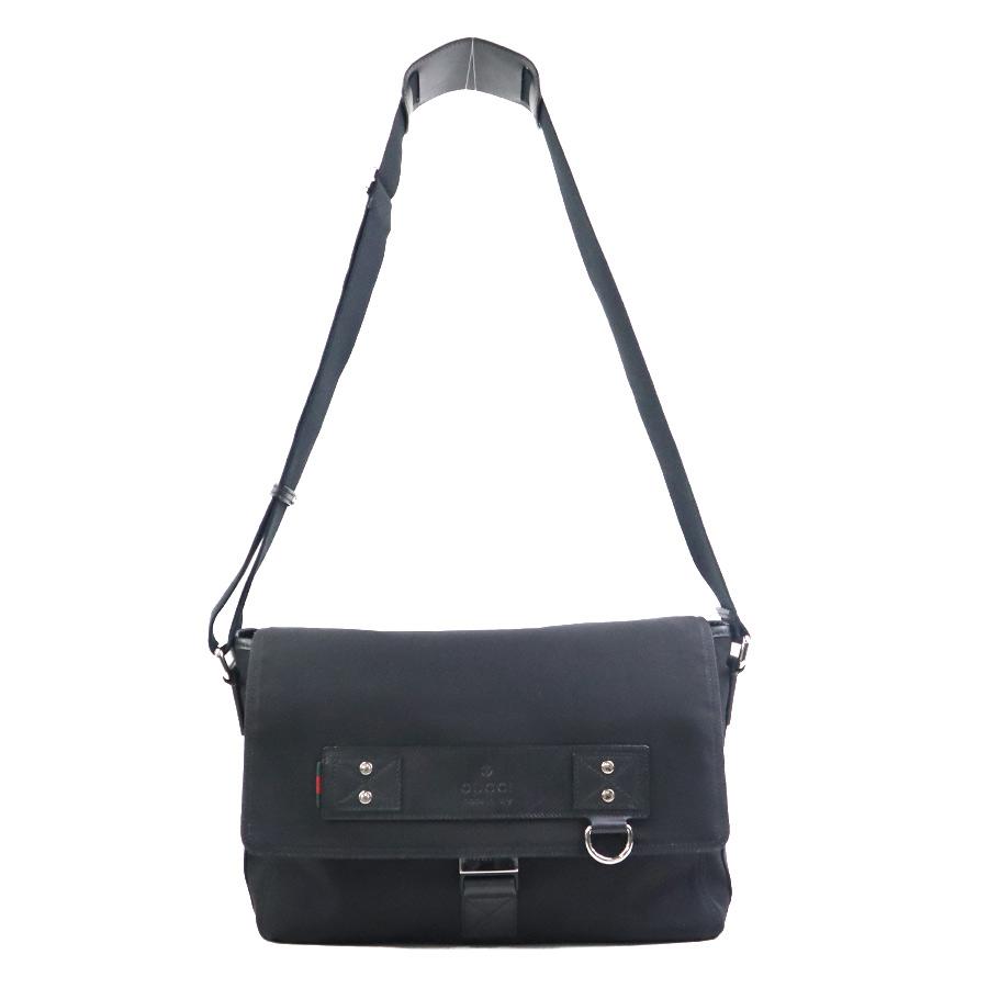 #グッチ#レディース#ショルダーバッグ#ブラック#ナイロン#レザー#お洒落# GUCCI（グッチ） ショルダーバッグ ナイロン/レザー ブラック