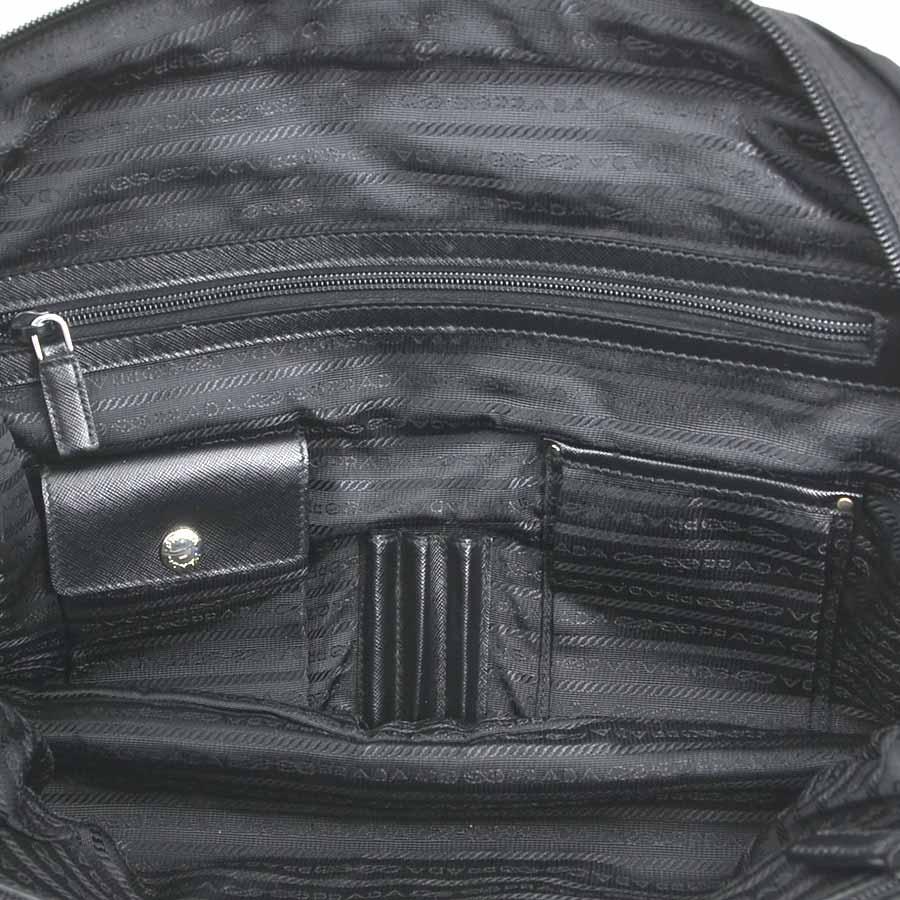 【美品】PRADA ナイロン ビジネスバッグ ハンドバッグ トートバッグ 黒色 PRADA（プラダ） PRADAロゴ ナイロン トートバッグ ハンドバッグ ネロ