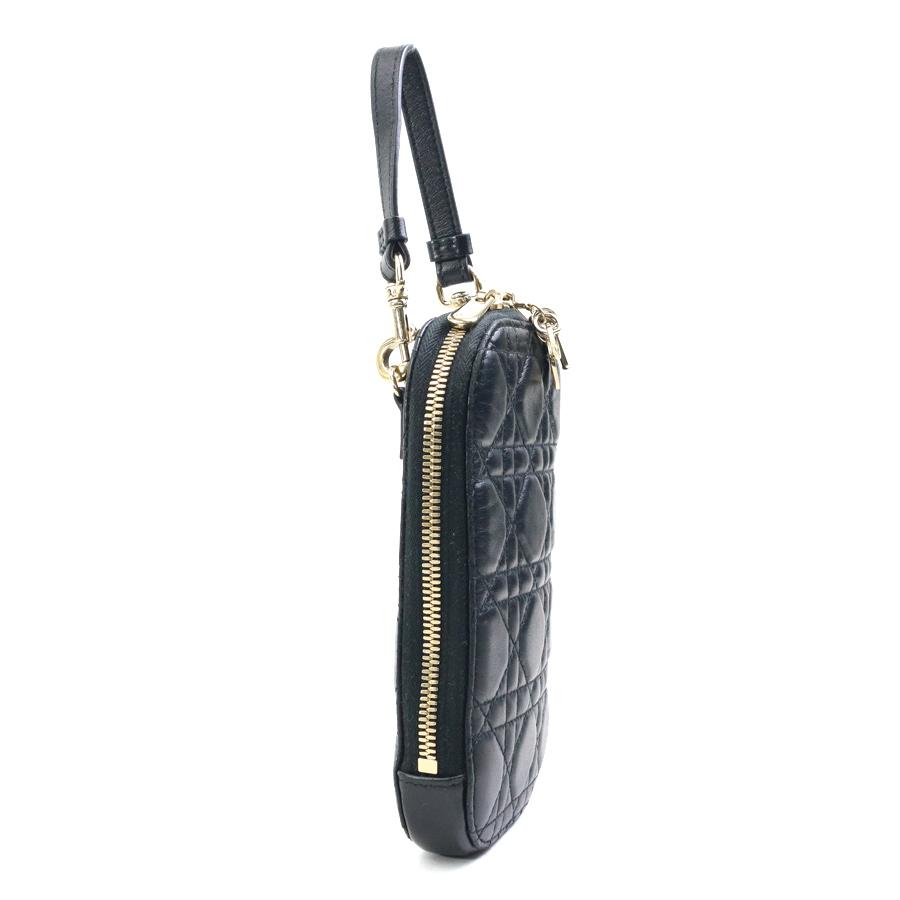 クリスチャンディオール Christian Dior スマートフォンケース フォンポーチ Lady Dior Call'in Dior ラムスキン ブラック ゴールド レディース 送料無料【中古】 h31990a クリスチャンディオール Christian Dior スマートフォンケース フォン