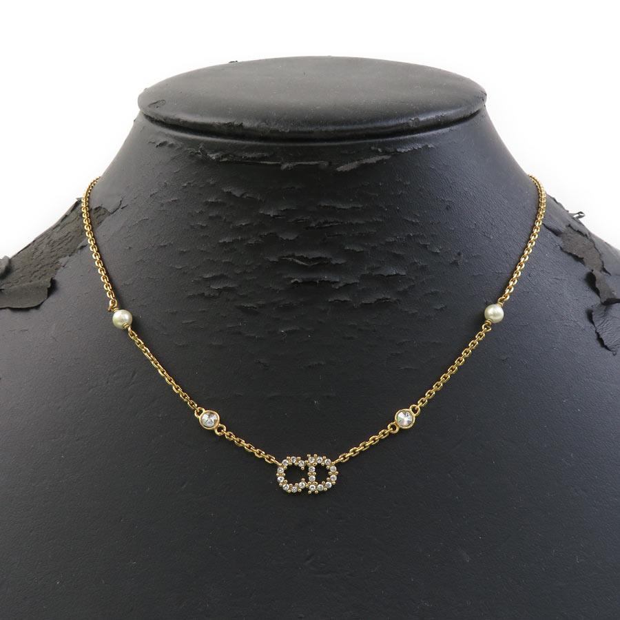 クリスチャンディオール Christian Dior ネックレス メタル ゴールド