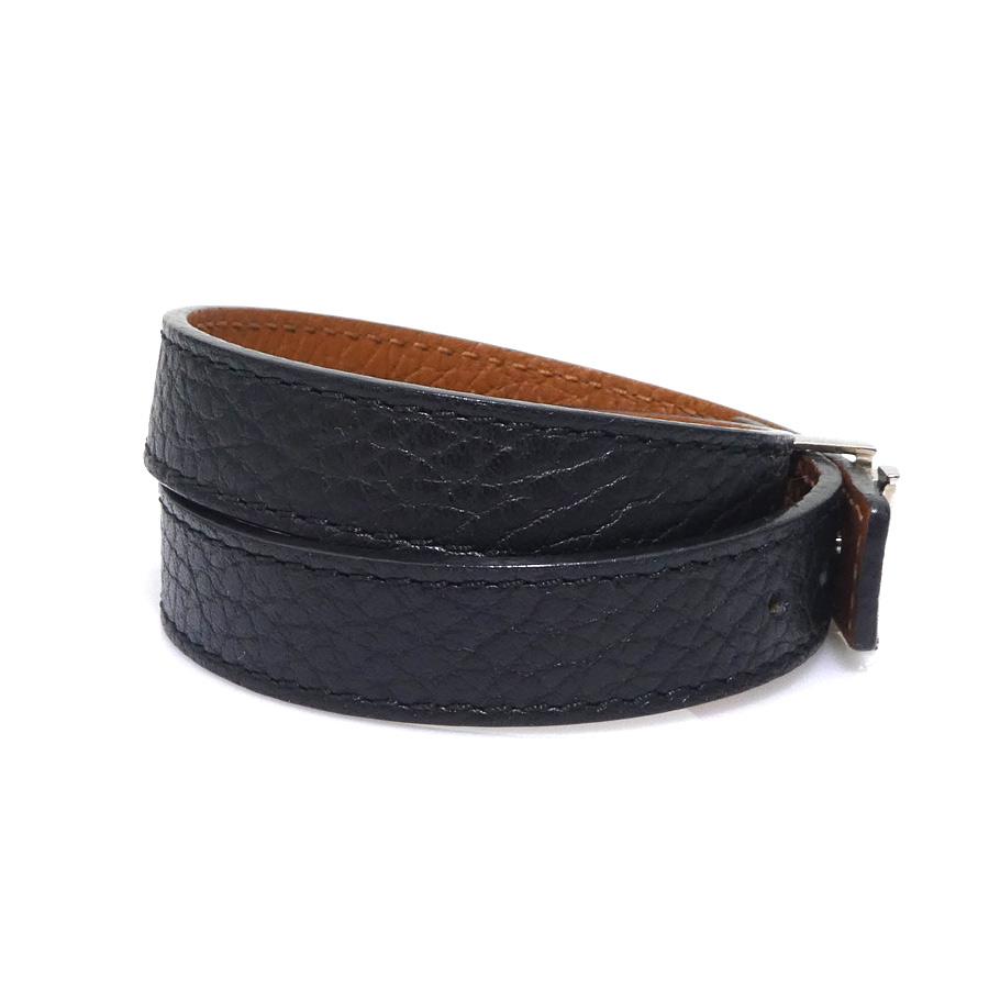 ルイ ヴィトン LOUIS VUITTON ブレスレット ブラスレ LV レザー/メタル ブラック_1