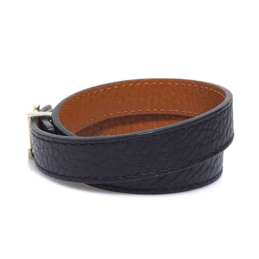 ルイ ヴィトン LOUIS VUITTON ブレスレット ブラスレ LV レザー/メタル ブラック_3