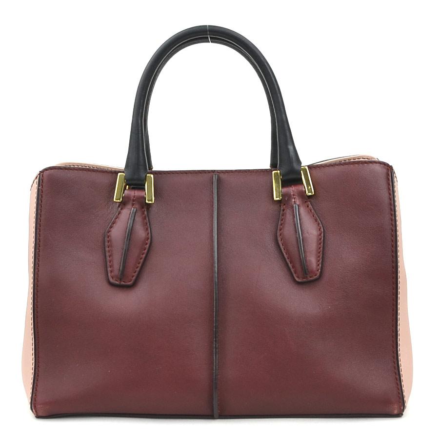 トッズ TOD'S ハンドバッグ ショルダーバッグ レザー ワインレッド