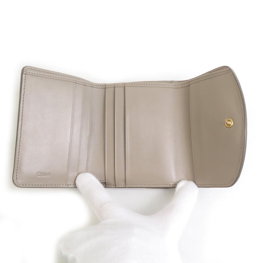 クロエ Chloe 二つ折り財布 レザー ベージュ レディース 送料無料【中古】 h32070a Chloe（クロエ） 二つ折り財布 レザー ベージュ : ブランドバリュー