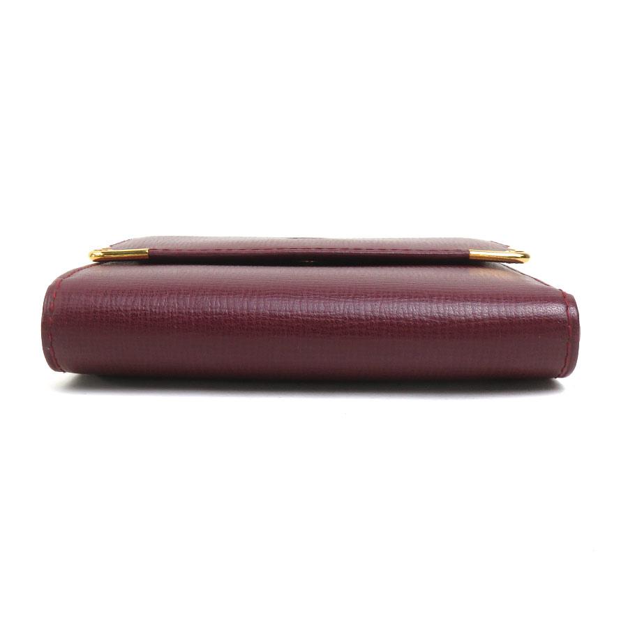 【極美品】Cartier マストライン 二つ折り財布（ボルドー） Cartier（カルティエ） 二つ折り財布 マストライン レザー ボルドー