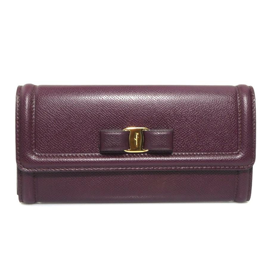 Salvatore Ferragamo ヴァラ 長財布 ボルドー サルヴァトーレフェラガモ Salvatore Ferragamo 長財布 ヴァラリボン