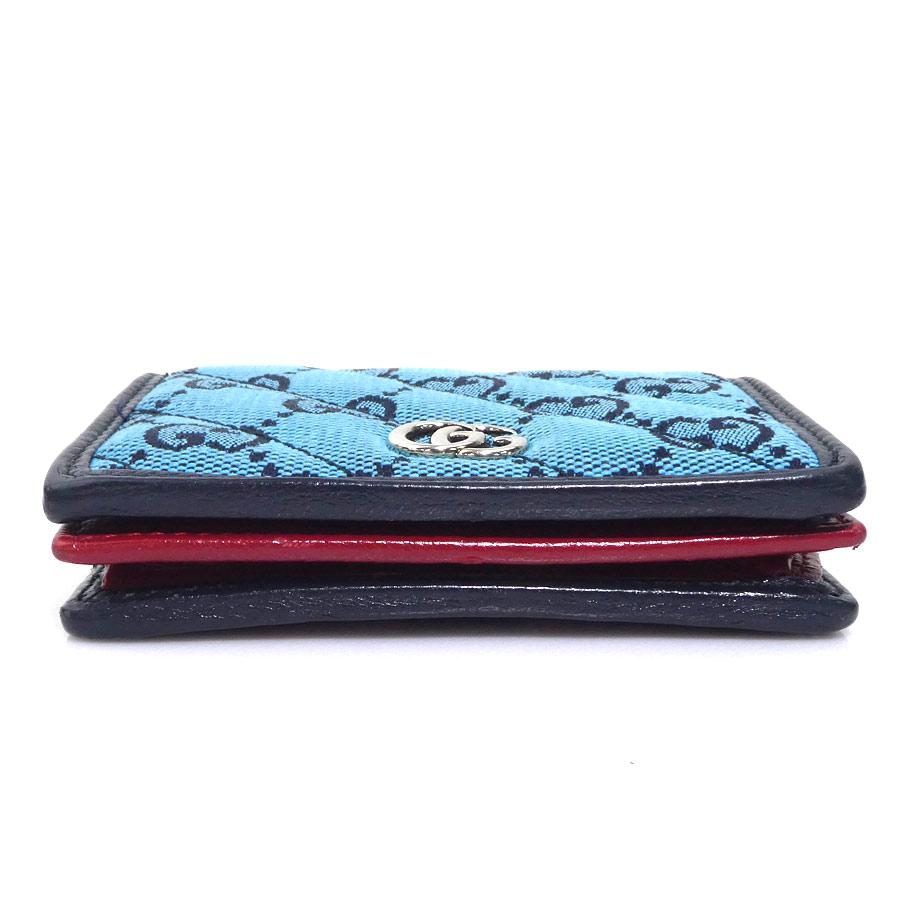 GUCCI（グッチ） 二つ折り財布 GGキャンバス ブルー/ピンク : ブランド