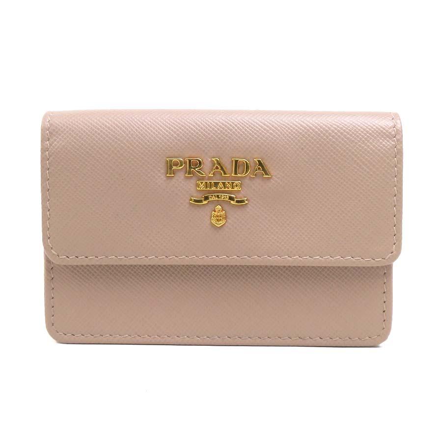 PRADA（プラダ） カードケース レザー ピンクベージュ : ブランド